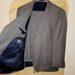 Grey Mens Chalk  Striped Suit